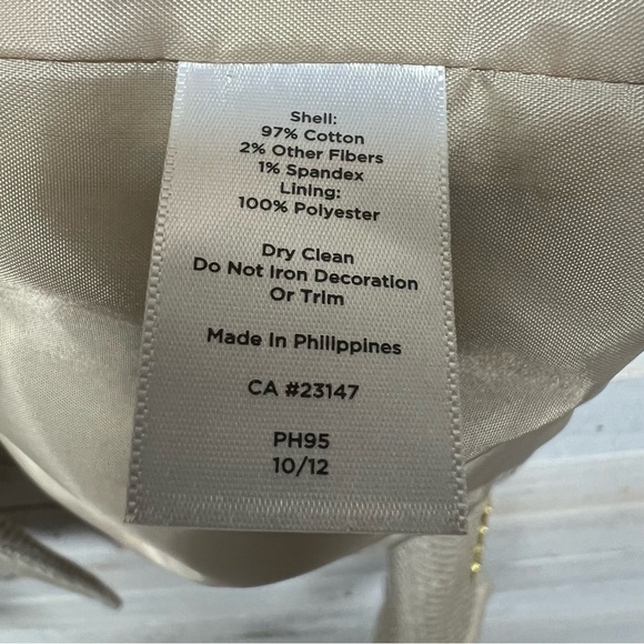 Talbots Cotton Textured Single Breasted Blazer Jacket Women Size 8 Beige Pockets - Picture 9 of 12